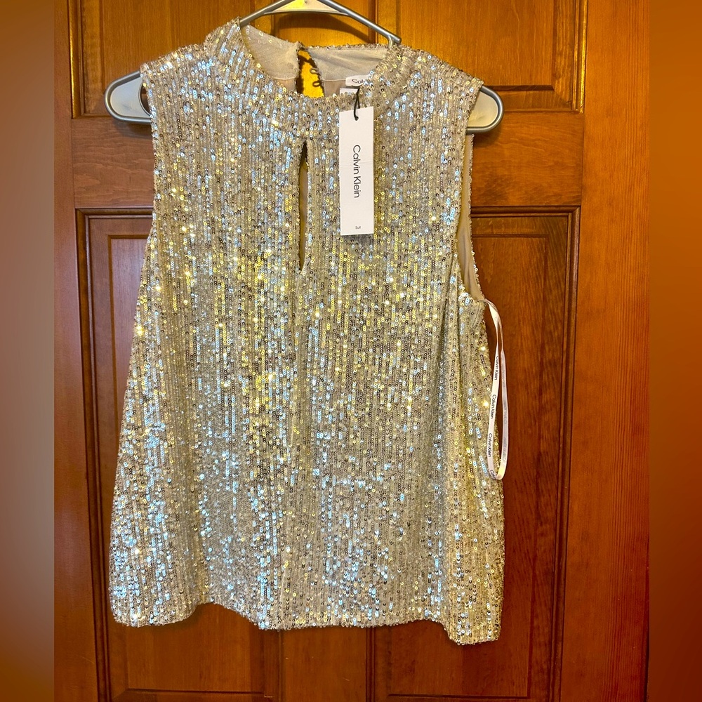 Calvin Klein sequin sleeveless top size medium